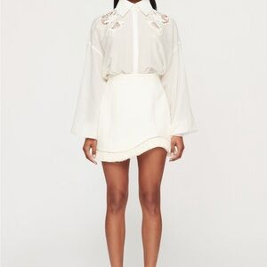 Clea Bowie Raffia Mini Skirt